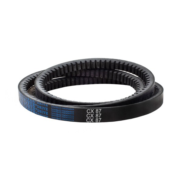 D&D CX87 Cogged, Classical V-Belt, 91 in Outside Length, 7/8 in Top Width, 17/32 in Thickness, 1 Ribs CX87 - main